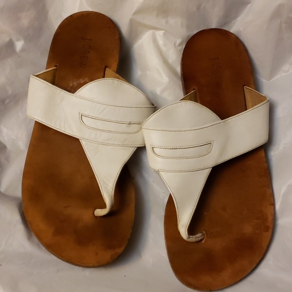 J. Crew Shoes - JCREW WHITE AND BROWN SLIPPERS SIZE 7.5